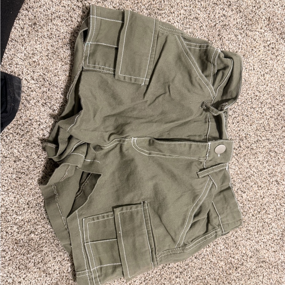 Olive Green Women's Cargo Shorts